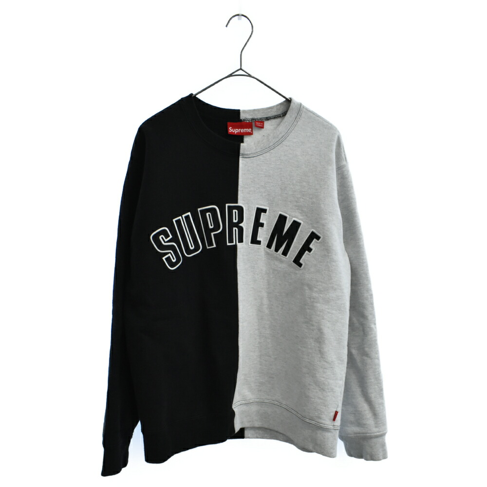 supreme split crewneck sweatshirt black