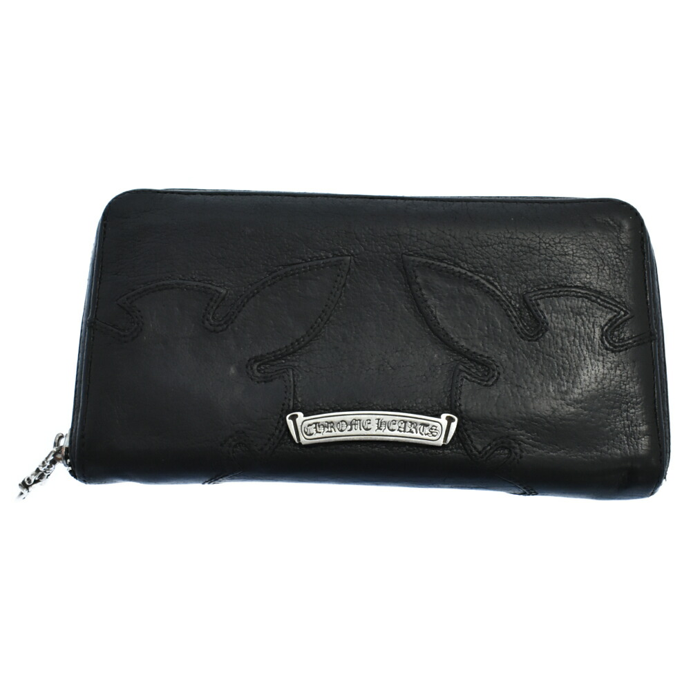 Chrome Hearts Wallet Rec F Zip 3 Double Fleur Knee Double Flare Knee Round Zipper Long Wallet Men Or Not