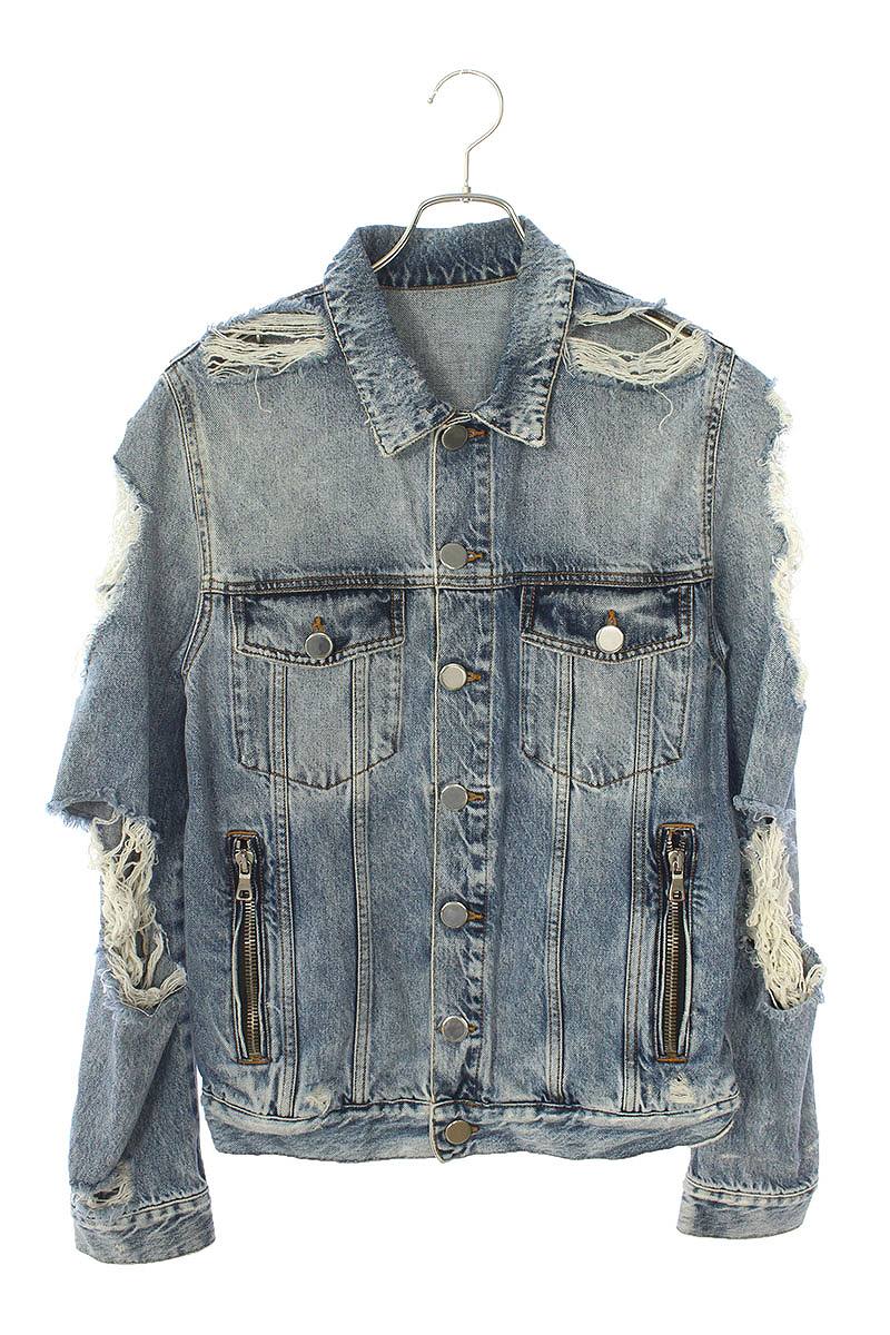damaged denim jacket mens