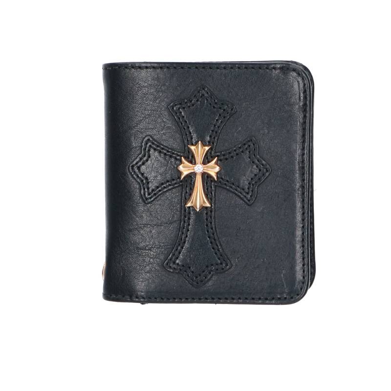 Shop Chrome Hearts 22kタイニーchクロス1ダイヤゴールドレザー財布 Or Not