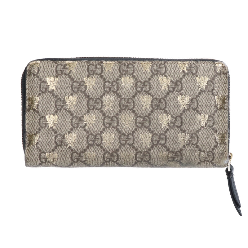 GUCCI - GG Supreme Bee Round Zip Purse 